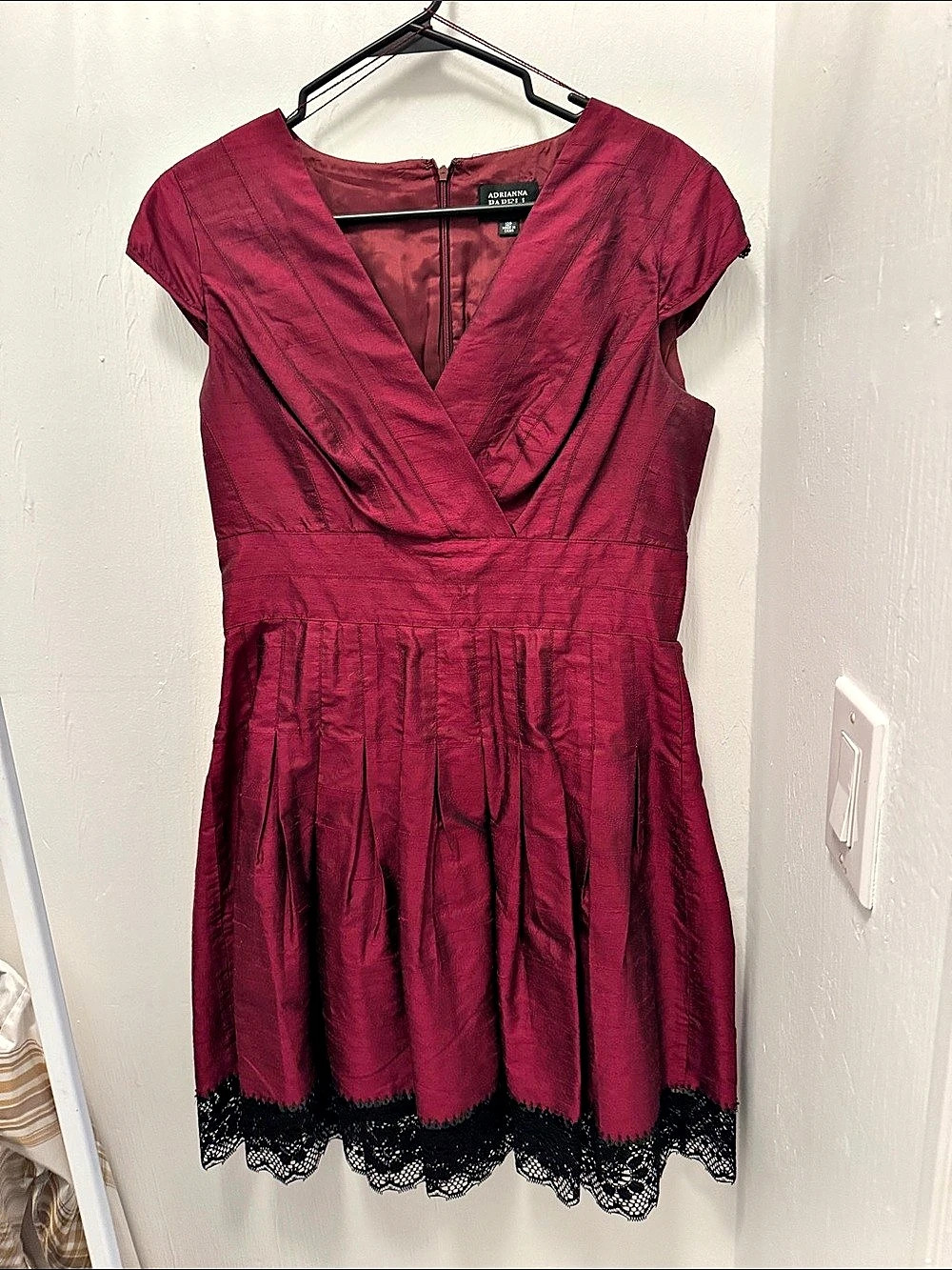 Adrianna Papell Lace Trim Dress Size 12P